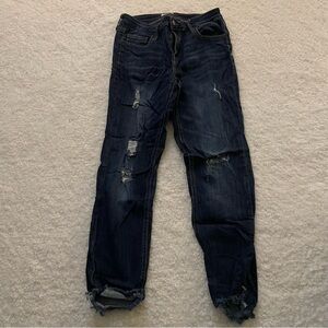 Cello Jeans Dark Wash Distressed Skinny Jeans. Size 7